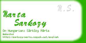 marta sarkozy business card